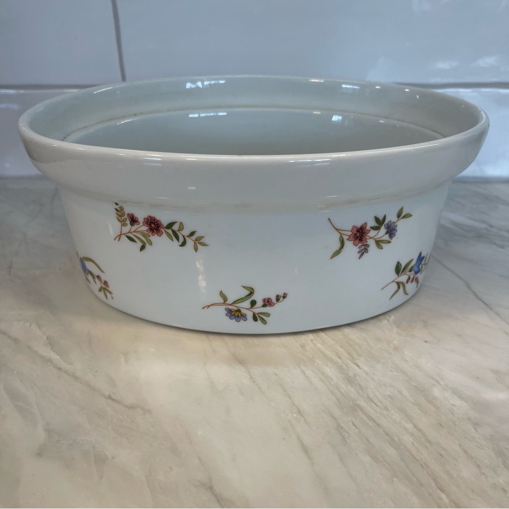 Cordon Bleu Versailles Floral porcelain casserole baking dish collectible rare